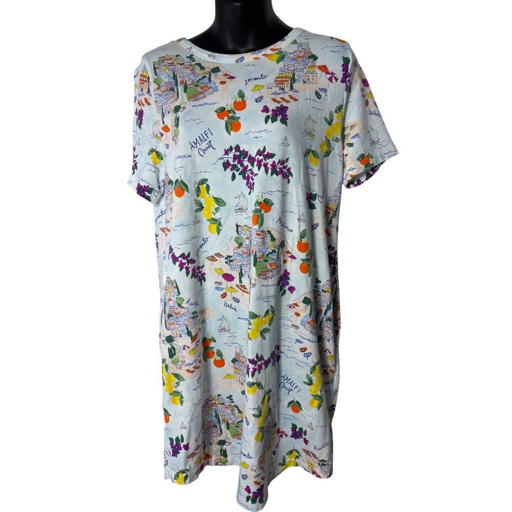 Bedhead pajamas amalfi coast escape sleep dress nightgown organic cotton